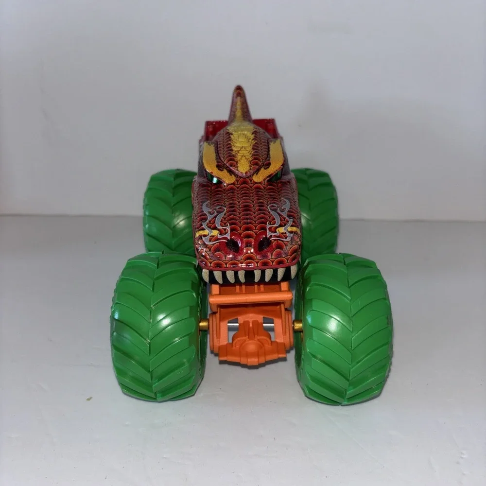 MEGA-WREX Dragon MONSTER TRUCK RARE Red With Green Tires 2020 Hot Wheels